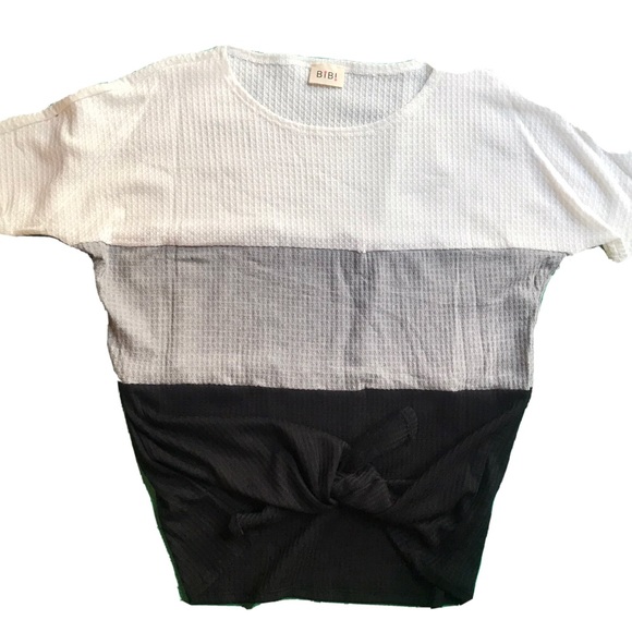 NWT Boutique color block waffle tie top S - M - L - Picture 6 of 6